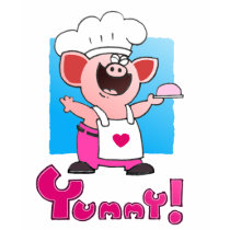 Funny Cartoon Chef T Shirt | Funny Pig Chef Tshirt