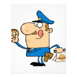 funny cartoon cop eating donuts custom announcements