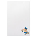 funny cartoon cop eating donuts stationery