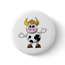 Funny Cartoon Cow Buttons