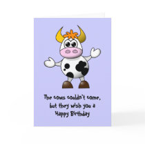 Funny Cartoon Cow Cards