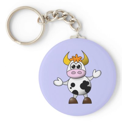 Funny Cartoon Cow keychains