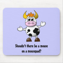 Funny Cartoon Cow Mouse Pad