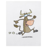 funny cartoon cow on the run moove flyers