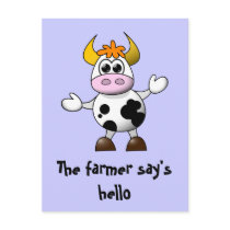 Funny Cartoon Cow postcards