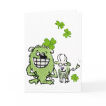 Funny Cartoon Creatures St. Paddys Day Greeting Ca cards
