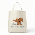 Funny cartoon dog bag: Bad to the Bone