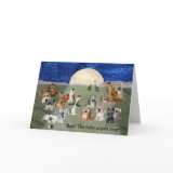 Funny Cartoon Dogs Moon Holiday Card card