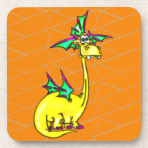 Funny Cartoon Dragon Cork Coaster