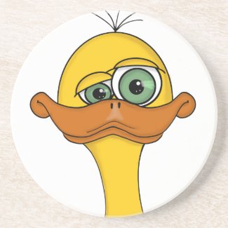 Funny Cartoon Duck Beverage Coaster