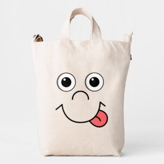 Funny Cartoon face Duck Canvas Bag