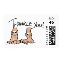 Funny Cartoon Feet Thank You Postage Stamp