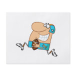 funny cartoon football player running aqua flyers
