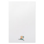 funny cartoon football player running aqua custom stationery