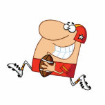 funny cartoon football player running red photo cut out