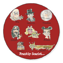 Funny Cartoon Frankly Scarlet Stickers / Seals by zooogle Funny Cartoon Frankly Scarlet Stickers / Seals