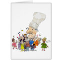 Funny Cartoon French Chef cards