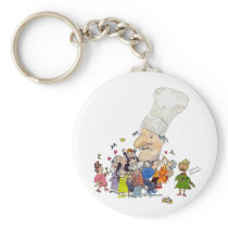 Funny Cartoon French Chef Key Chain