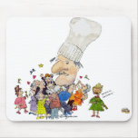 Funny Cartoon French Chef mousepads