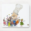 Funny Cartoon French Chef mousepads