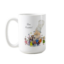 Funny Cartoon French Chef mugs by zooogle Funny Cartoon French Chef mugs