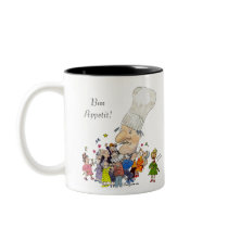 Funny Cartoon French Chef Personalized Mugs by zooogle Funny Cartoon French Chef Personalized Mugs