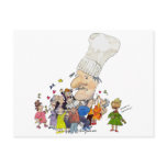 Funny Cartoon French Chef postcards