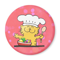 Funny Cartoon | Funny Kitty Chef Fridge Magnets