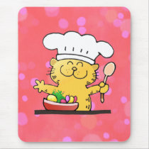 Funny Cartoon | Funny Kitty Chef Mouse pad mousepads by Toonboy Funny Cartoon | Funny Kitty Chef Mouse pad mousepads