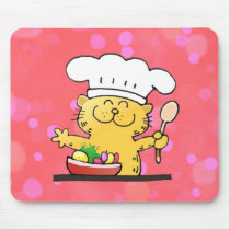 Funny Cartoon | Funny Kitty Chef Mouse pad
