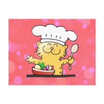 Funny Cartoon | Funny Kitty Chef Post Cards