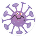 Funny Cartoon Germ Bacteria stickers