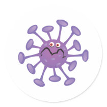 Funny Cartoon Germ Bacteria stickers