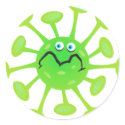 Funny Cartoon Germ Bacteria stickers