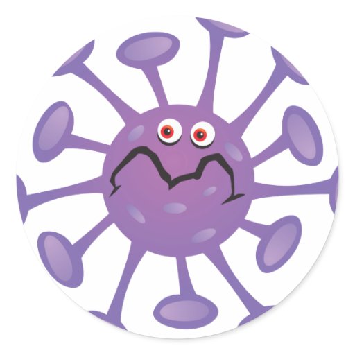 Funny Cartoon Germ Bacteria Classic Round Sticker Zazzle