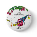 Funny Cartoon Happy Birthday Button Pin by zooogle Funny Cartoon Happy Birthday Button Pin