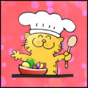 Funny Cartoon Kitty Chef stamp
