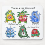 Funny Cartoon Kiwi Christmas Gift Mousepad