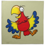 Funny cartoon parrot cloth napkin