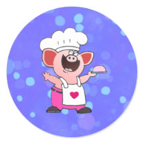 Funny Cartoon Pig Chef  Shirt | Funny Piggy Chef T stickers