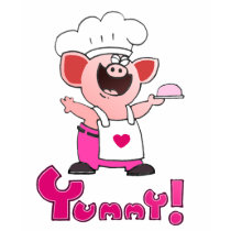 Funny Cartoon Pig Chef T Shirt | Funny Pig T Shirt