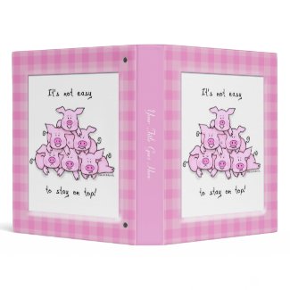 Funny Cartoon Pig School Binder binder