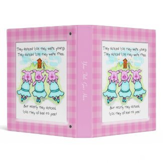 Funny Cartoon Pig School Binder binder