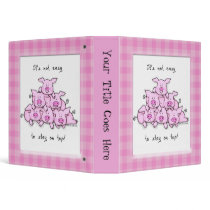 Funny Cartoon Pig School Binder