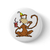 Funny Cartoon Pizza Monkey Pins