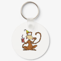 Funny Cartoon Pizza Monkey keychains
