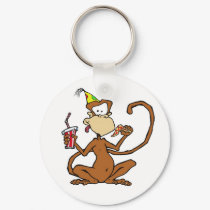 Funny Cartoon Pizza Monkey keychains by KG_Designs Funny Cartoon Pizza Monkey keychains