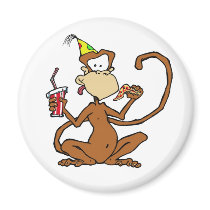 Funny Cartoon Pizza Monkey magnets