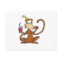 Funny Cartoon Pizza Monkey postcards
