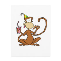 Funny Cartoon Pizza Monkey postcards